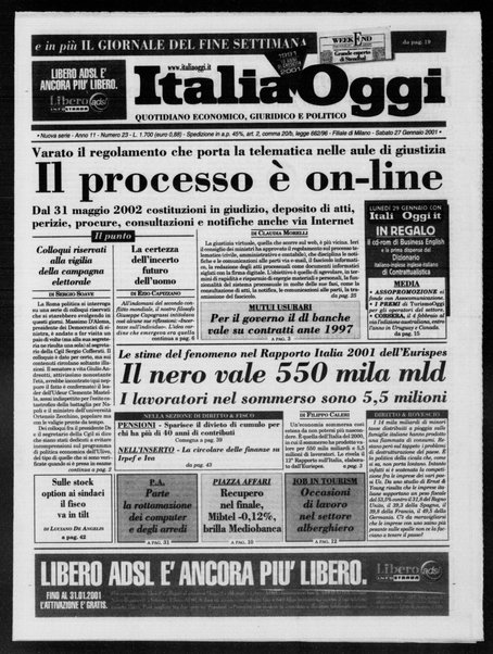 Italia oggi : quotidiano di economia finanza e politica